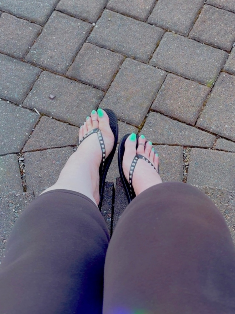 Worn used thong flip flops goddess preowned